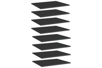 Hylleplater 8 stk høyglans svart 60x50x1,5 cm sponplate - Svart - Oppbevaring - Klesoppbevaring - Garderober & garderobesystem - Innredning garderobe - Hylleplan til garderobe