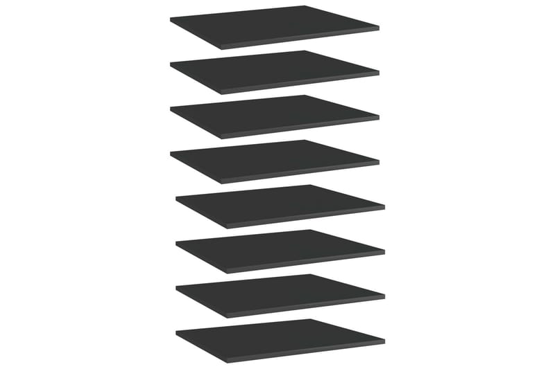 Hylleplater 8 stk høyglans svart 60x50x1,5 cm sponplate - Svart - Oppbevaring - Klesoppbevaring - Garderober & garderobesystem - Innredning garderobe - Hylleplan til garderobe
