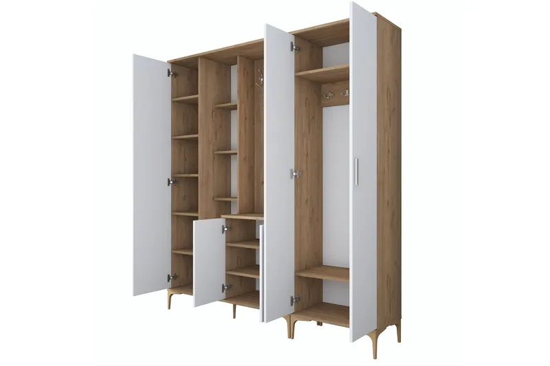 Lukkha Gangmøbel - Valnøtt/Hvit - Oppbevaring - Klesoppbevaring - Garderober & garderobesystem - Innredning garderobe - Kurvstativ