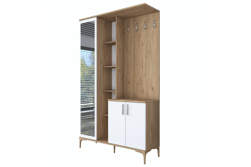 Lukkha Gangmøbel - Valnøtt/Hvit - Oppbevaring - Klesoppbevaring - Garderober & garderobesystem - Innredning garderobe - Kurvstativ