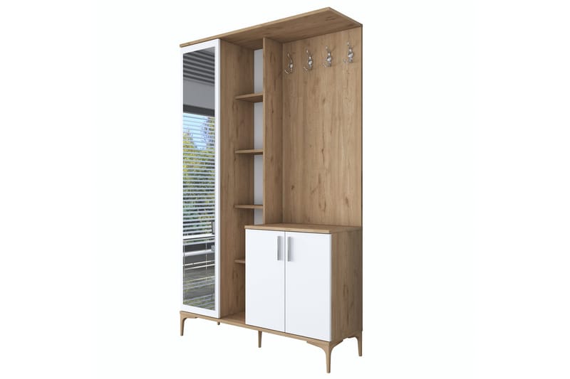 Lukkha Gangmøbel - Valnøtt/Hvit - Oppbevaring - Klesoppbevaring - Garderober & garderobesystem - Innredning garderobe - Kurvstativ