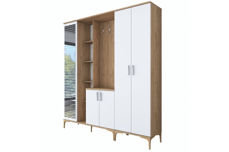 Lukkha Gangmøbel - Valnøtt/Hvit - Oppbevaring - Klesoppbevaring - Garderober & garderobesystem - Innredning garderobe - Kurvstativ