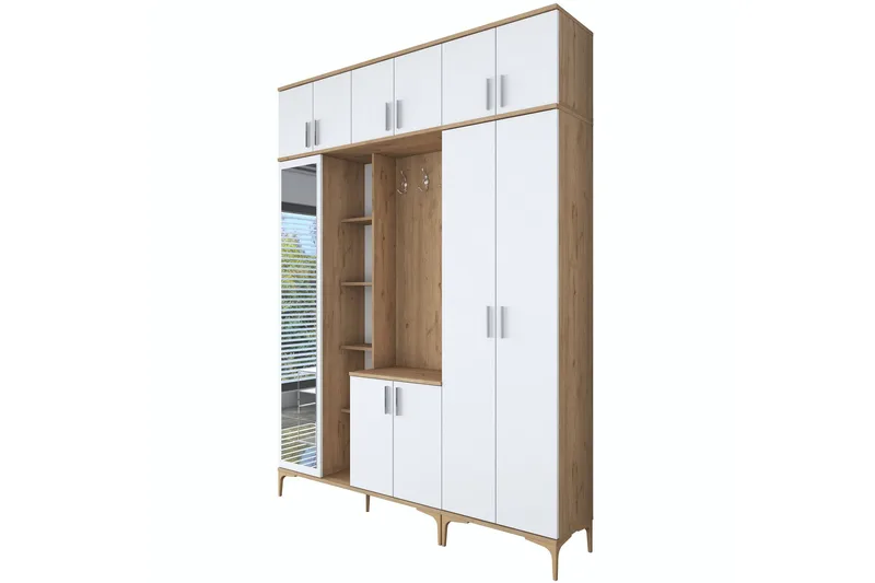 Lukkha Gangmøbel - Valnøtt/Hvit - Oppbevaring - Klesoppbevaring - Garderober & garderobesystem - Innredning garderobe - Kurvstativ