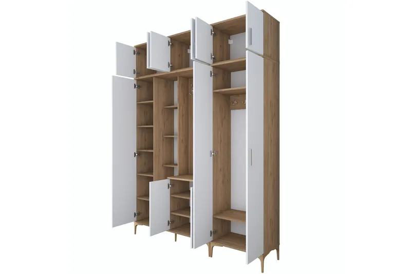Lukkha Gangmøbel - Valnøtt/Hvit - Oppbevaring - Klesoppbevaring - Garderober & garderobesystem - Innredning garderobe - Kurvstativ