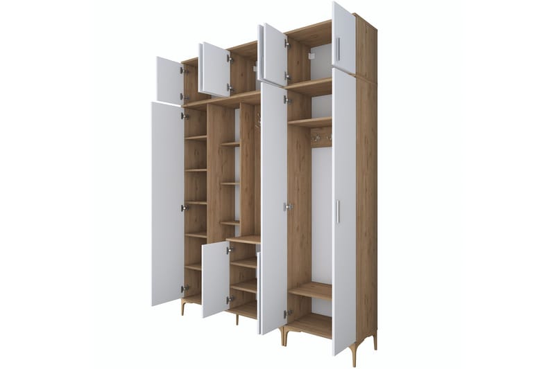 Lukkha Gangmøbel - Valnøtt/Hvit - Oppbevaring - Klesoppbevaring - Garderober & garderobesystem - Innredning garderobe - Kurvstativ