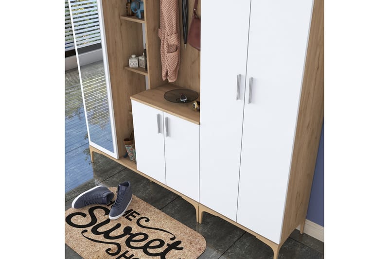 Lukkha Gangmøbel - Valnøtt/Hvit - Oppbevaring - Klesoppbevaring - Garderober & garderobesystem - Innredning garderobe - Kurvstativ