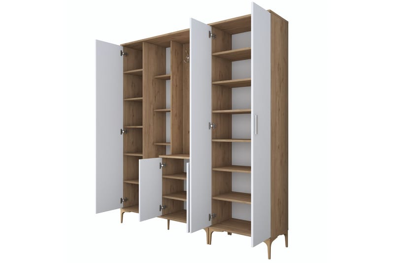 Lukkha Gangmøbel - Valnøtt/Hvit - Oppbevaring - Klesoppbevaring - Garderober & garderobesystem - Innredning garderobe - Kurvstativ