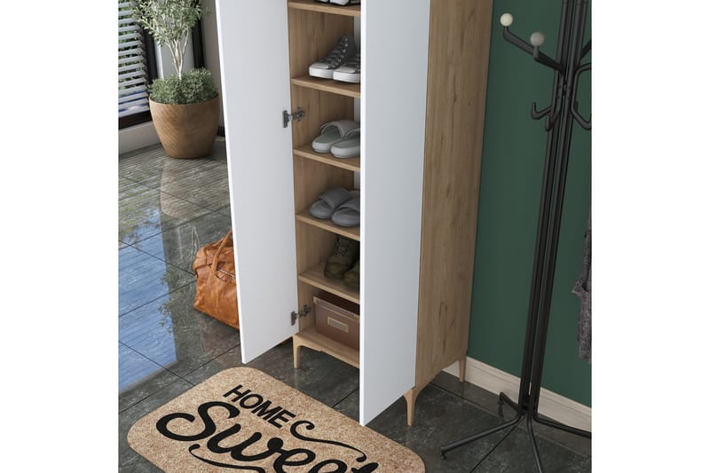 Lukkha Gangmøbel - Valnøtt/Hvit - Oppbevaring - Klesoppbevaring - Garderober & garderobesystem - Innredning garderobe - Kurvstativ