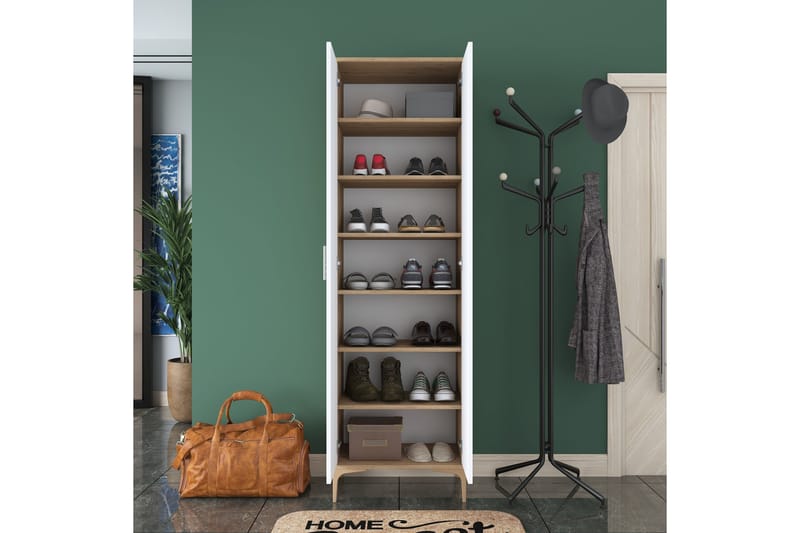 Lukkha Gangmøbel - Valnøtt/Hvit - Oppbevaring - Klesoppbevaring - Garderober & garderobesystem - Innredning garderobe - Kurvstativ