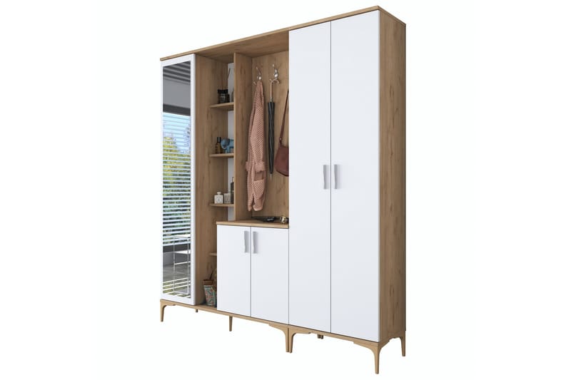Lukkha Gangmøbel - Valnøtt/Hvit - Oppbevaring - Klesoppbevaring - Garderober & garderobesystem - Innredning garderobe - Kurvstativ