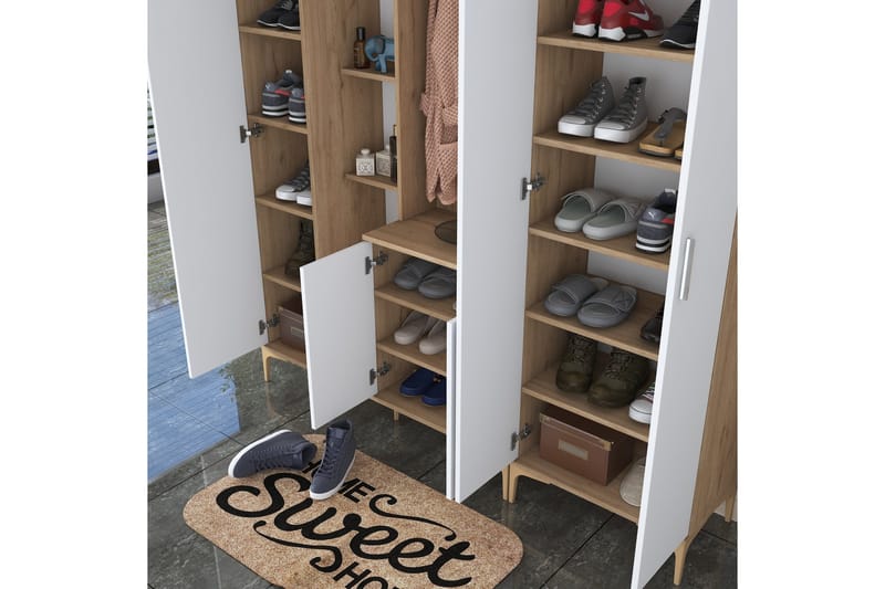 Lukkha Gangmøbel - Valnøtt/Hvit - Oppbevaring - Klesoppbevaring - Garderober & garderobesystem - Innredning garderobe - Kurvstativ