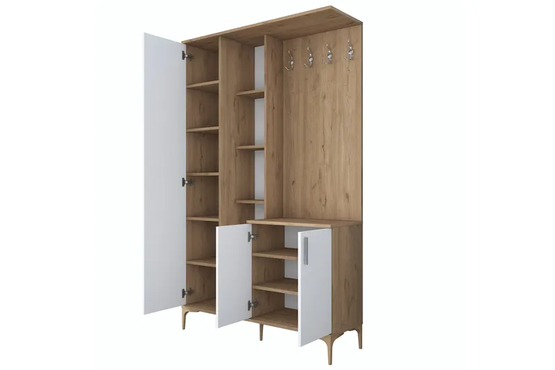 Lukkha Gangmøbel - Valnøtt/Hvit - Oppbevaring - Klesoppbevaring - Garderober & garderobesystem - Innredning garderobe - Kurvstativ