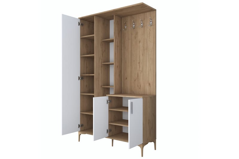 Lukkha Gangmøbel - Valnøtt/Hvit - Oppbevaring - Klesoppbevaring - Garderober & garderobesystem - Innredning garderobe - Kurvstativ