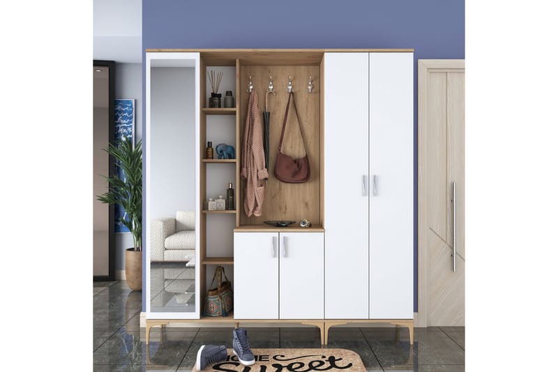 Lukkha Gangmøbel, Valnøtt/Hvit