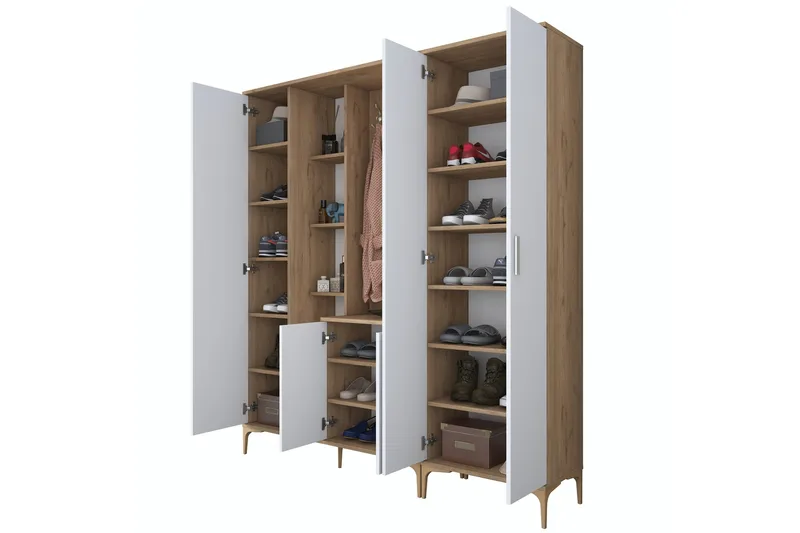 Lukkha Gangmøbel - Valnøtt/Hvit - Oppbevaring - Klesoppbevaring - Garderober & garderobesystem - Innredning garderobe - Kurvstativ