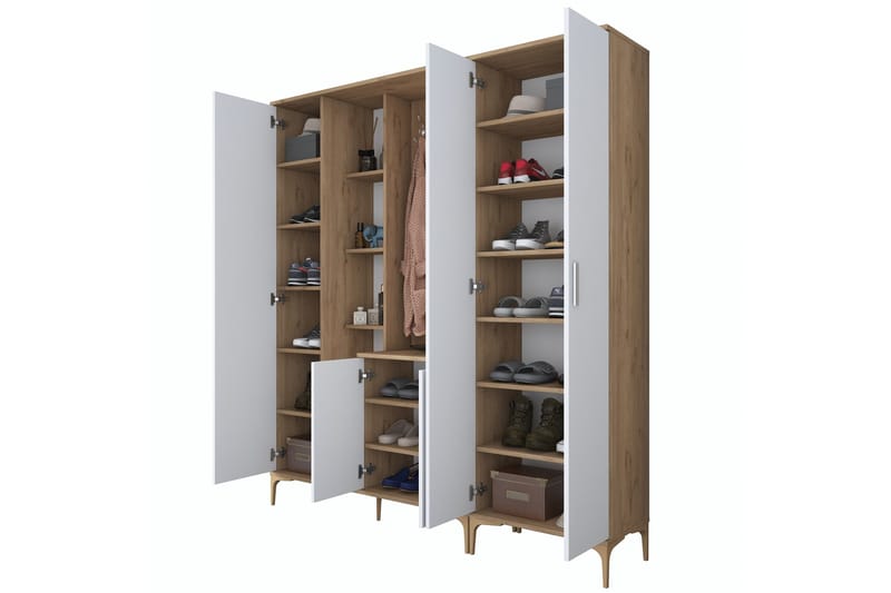 Lukkha Gangmøbel - Valnøtt/Hvit - Oppbevaring - Klesoppbevaring - Garderober & garderobesystem - Innredning garderobe - Kurvstativ