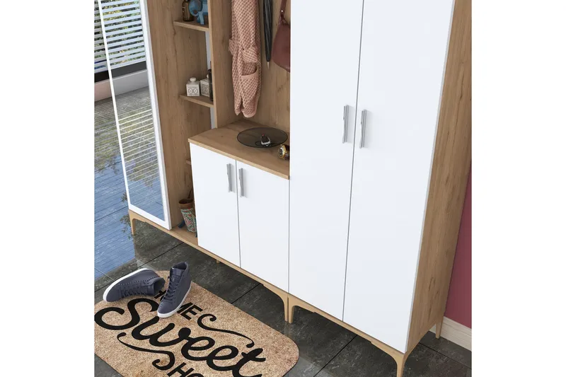 Lukkha Gangmøbel - Valnøtt/Hvit - Oppbevaring - Klesoppbevaring - Garderober & garderobesystem - Innredning garderobe - Kurvstativ