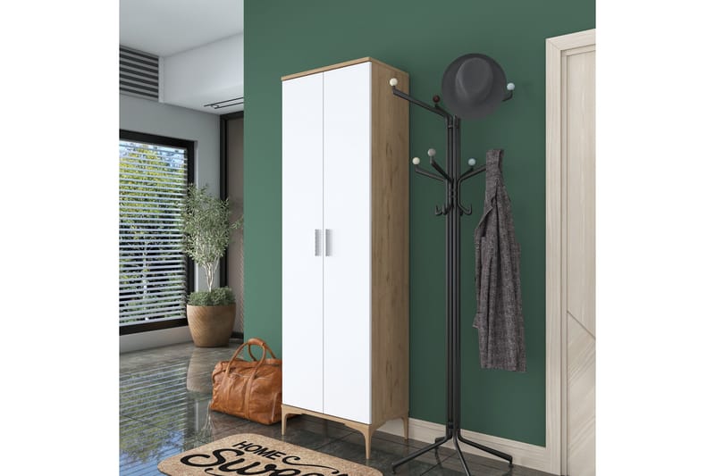 Lukkha Gangmøbel - Valnøtt/Hvit - Oppbevaring - Klesoppbevaring - Garderober & garderobesystem - Innredning garderobe - Kurvstativ