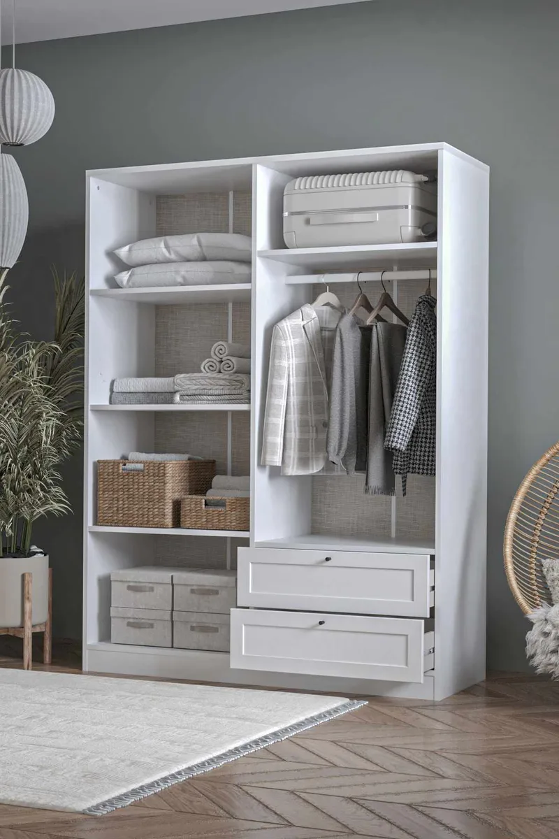 Interlaken garderobe 137x182 cm - Hvit - Oppbevaring - Klesoppbevaring - Garderober & garderobesystem - Garderobeskap & klesskap