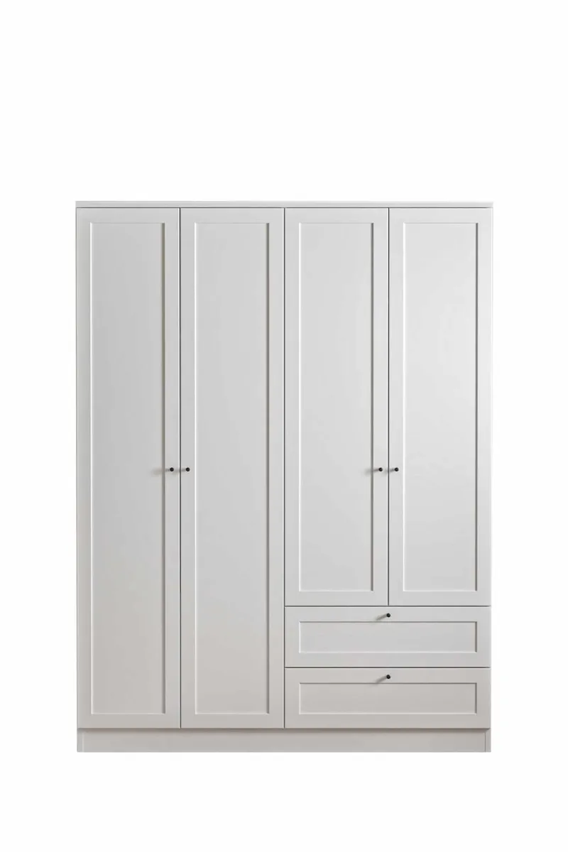 Interlaken garderobe 137x182 cm, Hvit