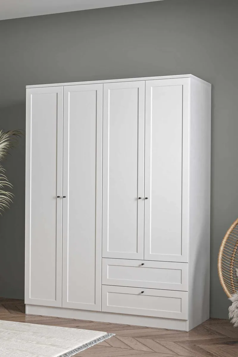 Interlaken garderobe 137x182 cm - Hvit - Oppbevaring - Klesoppbevaring - Garderober & garderobesystem - Garderobeskap & klesskap