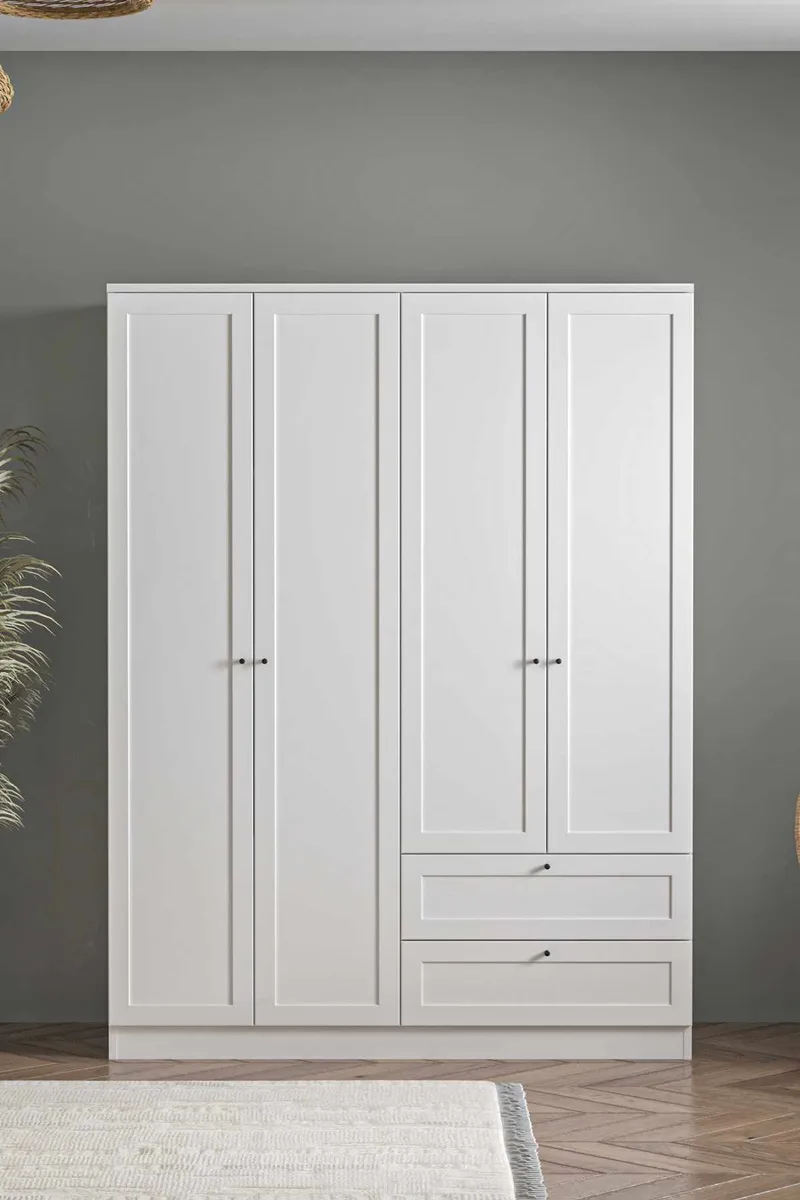 Interlaken garderobe 137x182 cm - Hvit - Oppbevaring - Klesoppbevaring - Garderober & garderobesystem - Garderobeskap & klesskap