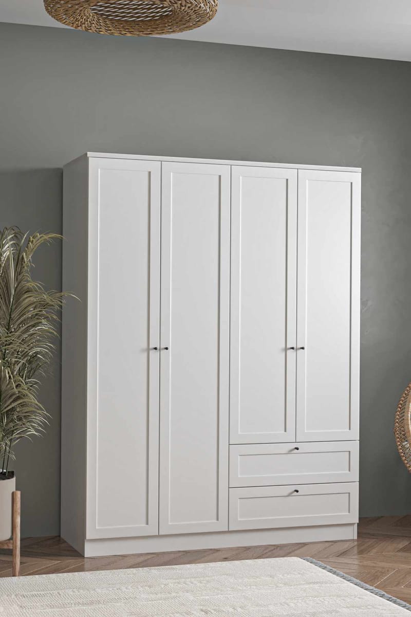 Interlaken garderobe 137x182 cm - Hvit - Oppbevaring - Klesoppbevaring - Garderober & garderobesystem - Garderobeskap & klesskap