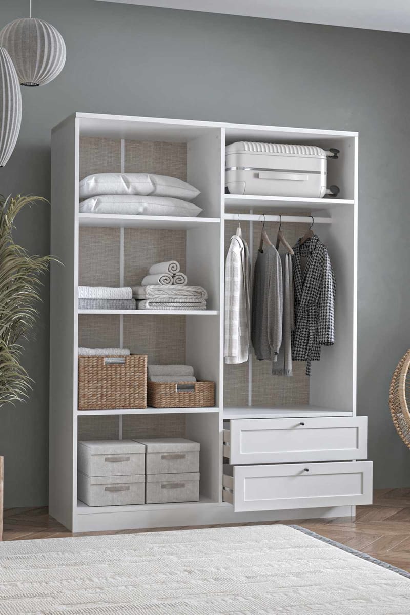 Interlaken garderobe 137x182 cm - Hvit - Oppbevaring - Klesoppbevaring - Garderober & garderobesystem - Garderobeskap & klesskap