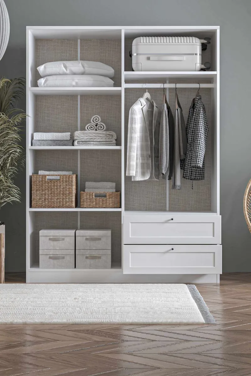 Interlaken garderobe 137x182 cm - Hvit - Oppbevaring - Klesoppbevaring - Garderober & garderobesystem - Garderobeskap & klesskap