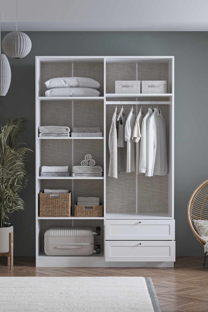 Interlaken garderobe 137x210 cm - Hvit - Oppbevaring - Klesoppbevaring - Garderober & garderobesystem - Garderobeskap & klesskap