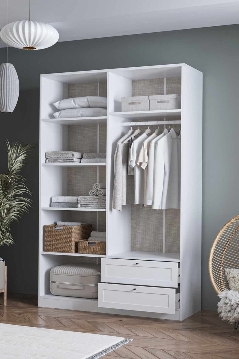 Interlaken garderobe 137x210 cm - Hvit - Oppbevaring - Klesoppbevaring - Garderober & garderobesystem - Garderobeskap & klesskap