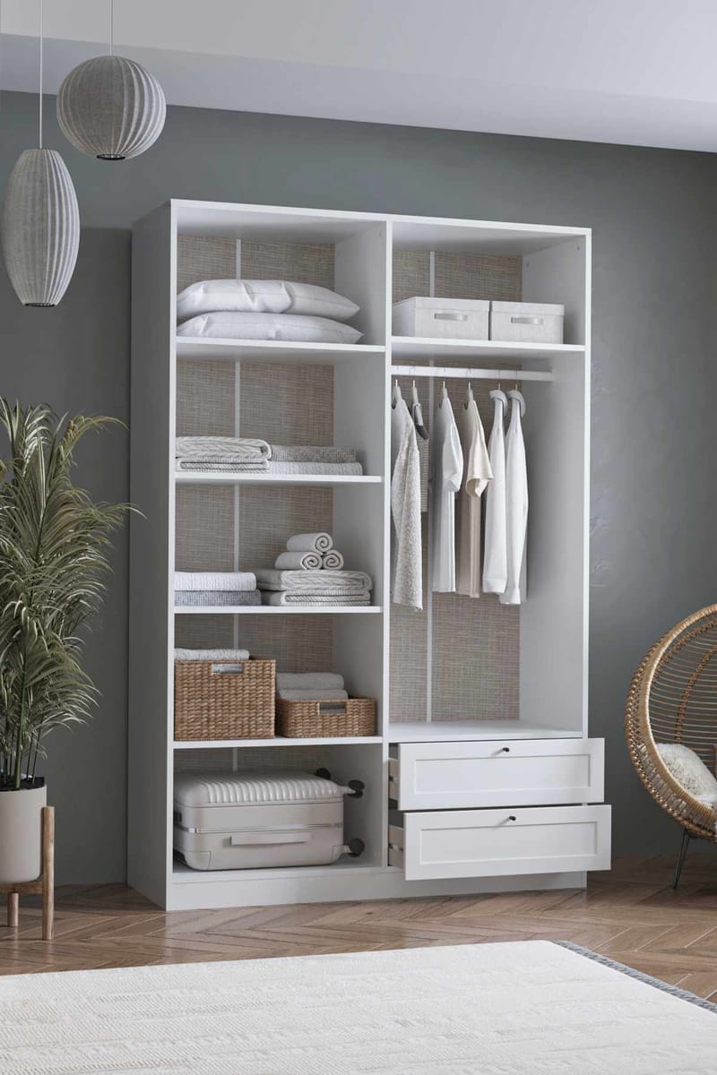 Interlaken garderobe 137x210 cm - Hvit - Oppbevaring - Klesoppbevaring - Garderober & garderobesystem - Garderobeskap & klesskap