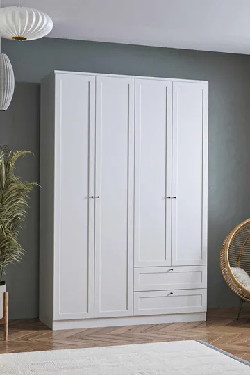 Interlaken garderobe 137x210 cm - Hvit - Oppbevaring - Klesoppbevaring - Garderober & garderobesystem - Garderobeskap & klesskap