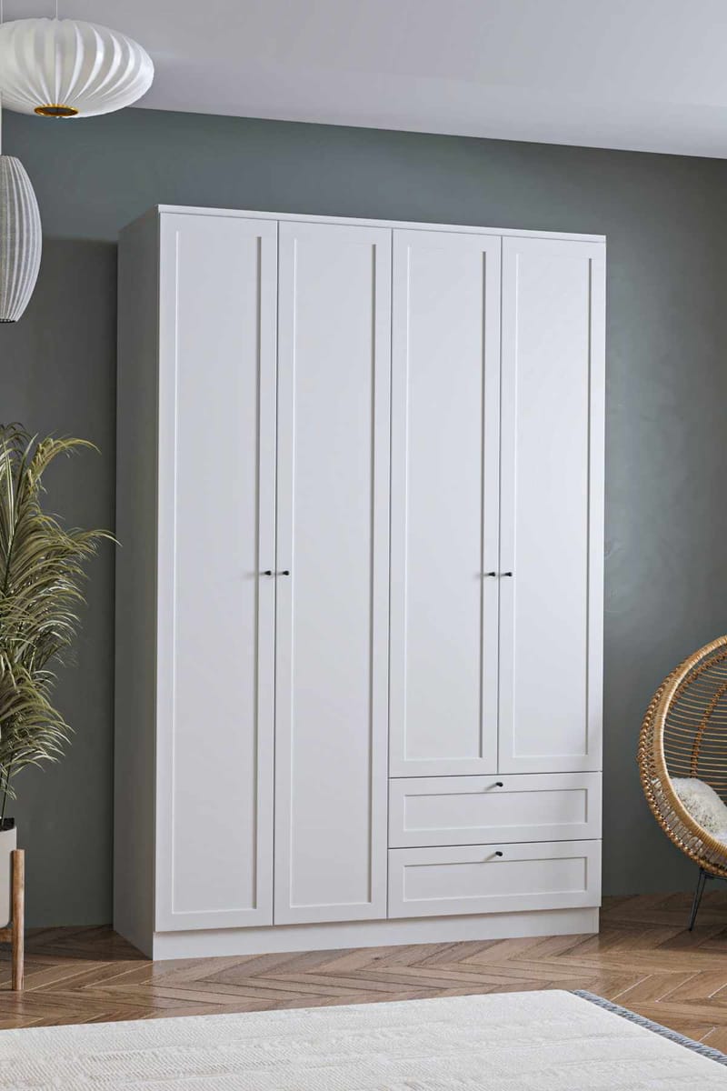 Interlaken garderobe 137x210 cm - Hvit - Oppbevaring - Klesoppbevaring - Garderober & garderobesystem - Garderobeskap & klesskap