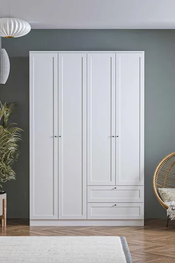 Interlaken garderobe 137x210 cm - Hvit - Oppbevaring - Klesoppbevaring - Garderober & garderobesystem - Garderobeskap & klesskap