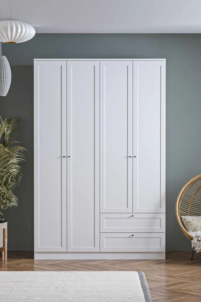 Interlaken garderobe 137x210 cm - Hvit - Oppbevaring - Klesoppbevaring - Garderober & garderobesystem - Garderobeskap & klesskap
