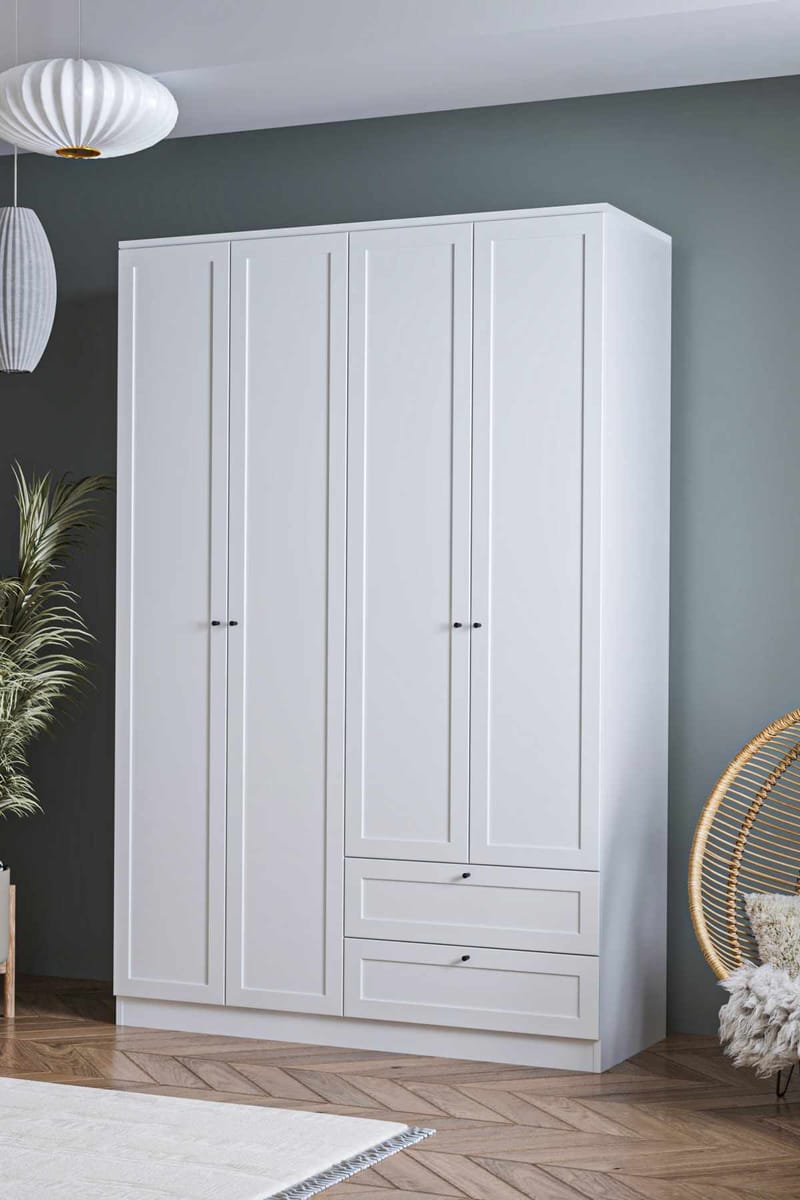 Interlaken garderobe 137x210 cm - Hvit - Oppbevaring - Klesoppbevaring - Garderober & garderobesystem - Garderobeskap & klesskap