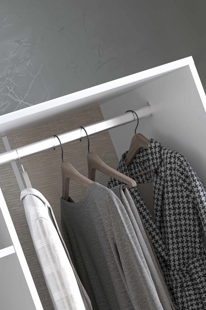 Interlaken garderobe 205x182 cm - Hvit - Oppbevaring - Klesoppbevaring - Garderober & garderobesystem - Garderobeskap & klesskap