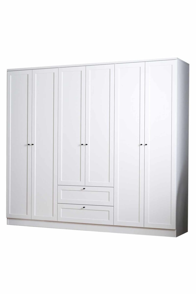 Interlaken garderobe 205x182 cm - Hvit - Oppbevaring - Klesoppbevaring - Garderober & garderobesystem - Garderobeskap & klesskap