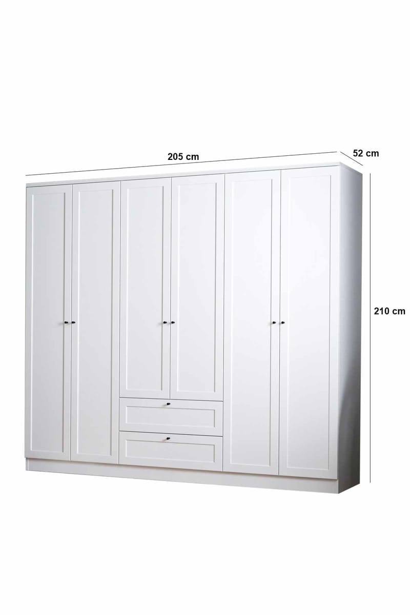Interlaken garderobe 205x210 cm - Hvit - Oppbevaring - Klesoppbevaring - Garderober & garderobesystem - Garderobeskap & klesskap