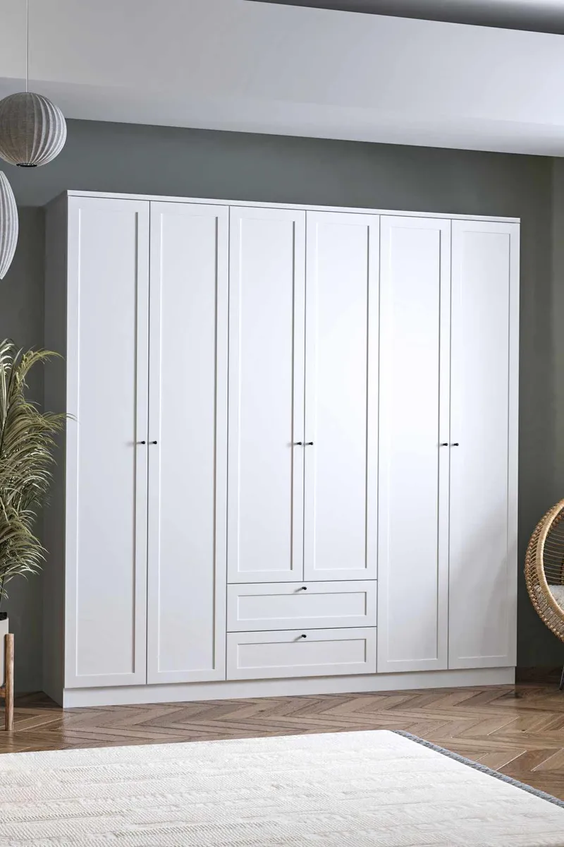 Interlaken garderobe 205x210 cm - Hvit - Oppbevaring - Klesoppbevaring - Garderober & garderobesystem - Garderobeskap & klesskap