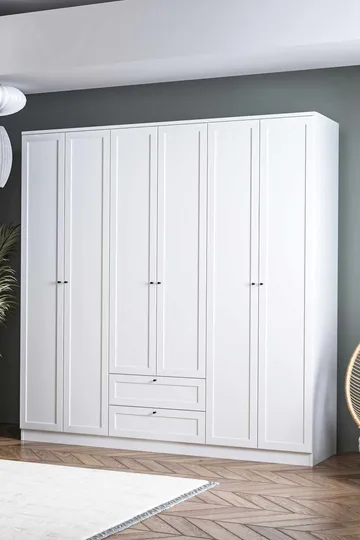Interlaken garderobe 205x210 cm - Hvit - Oppbevaring - Klesoppbevaring - Garderober & garderobesystem - Garderobeskap & klesskap