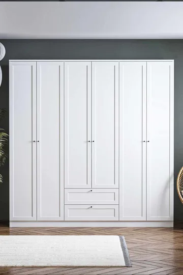 Interlaken garderobe 205x210 cm - Hvit - Oppbevaring - Klesoppbevaring - Garderober & garderobesystem - Garderobeskap & klesskap