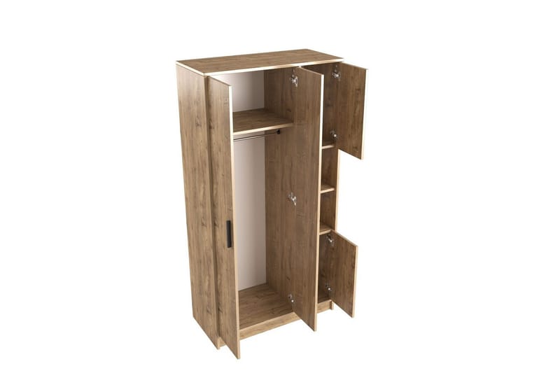 Iskral Garderobe 90x177 cm - Brun - Oppbevaring - Klesoppbevaring - Garderober & garderobesystem