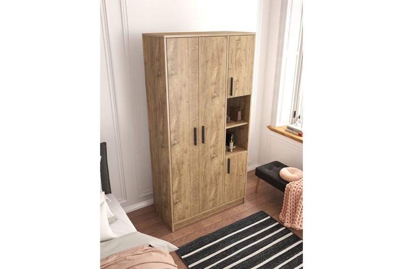 Iskral Garderobe 90x177 cm - Brun - Oppbevaring - Klesoppbevaring - Garderober & garderobesystem