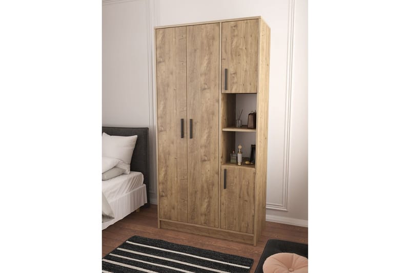 Iskral Garderobe 90x177 cm - Brun - Oppbevaring - Klesoppbevaring - Garderober & garderobesystem