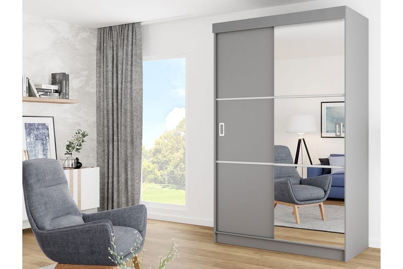 Isolaz Garderobe med Speil LED-belysning RGB - Antrasitt - Oppbevaring - Klesoppbevaring - Garderober & garderobesystem