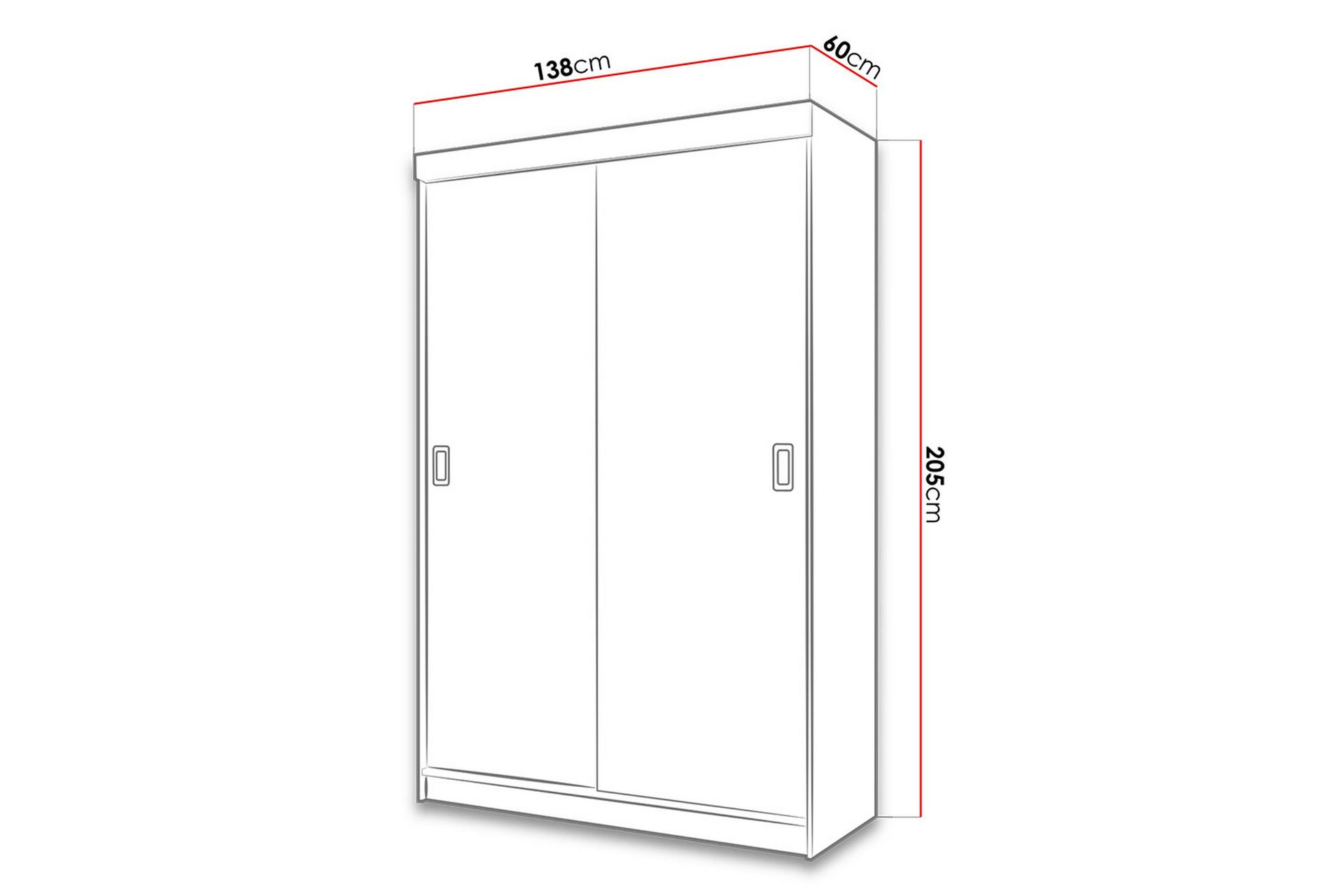 Isolaz Garderobe med Speil LED-belysning RGB - Hvit/Antrasitt - Oppbevaring - Klesoppbevaring - Garderober & garderobesystem