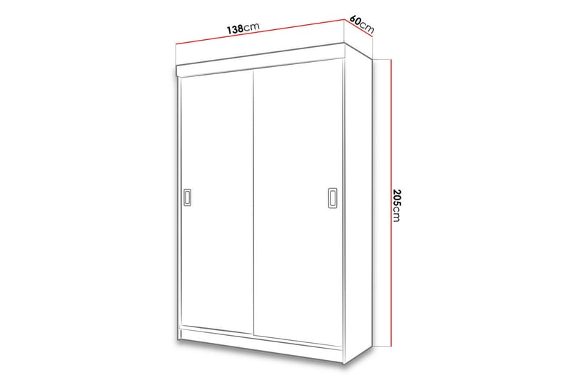 Isolaz Garderobe med Speil LED-belysning RGB - Hvit/Antrasitt - Garderober & garderobesystem - Garderobeskap & klesskap