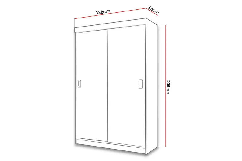Isolaz Garderobeskap Med Speil 138x205 cm - Hvit/Grå - Oppbevaring - Klesoppbevaring - Garderober & garderobesystem